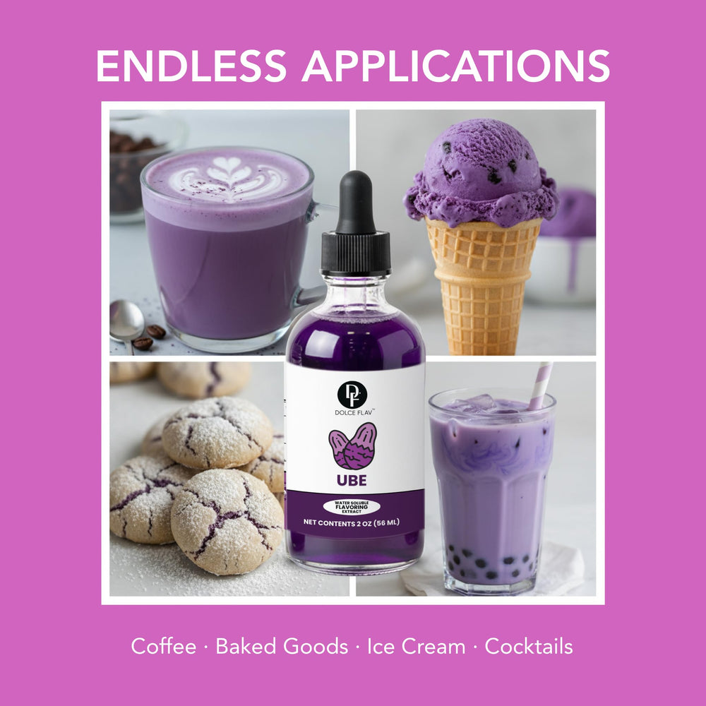 Dolce Flav Purple Ube Extract with measured dropper for precise flavoring