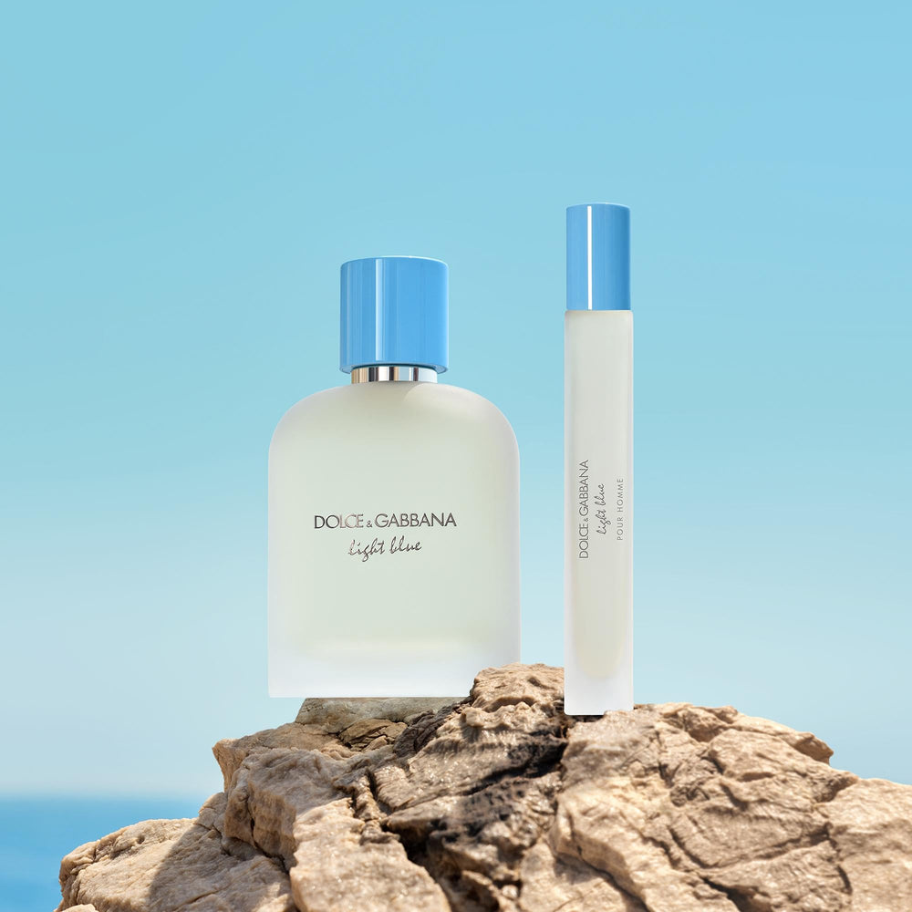 Dolce&Gabbana Light Blue Capri scenery lifestyle shot evokes summer mood.