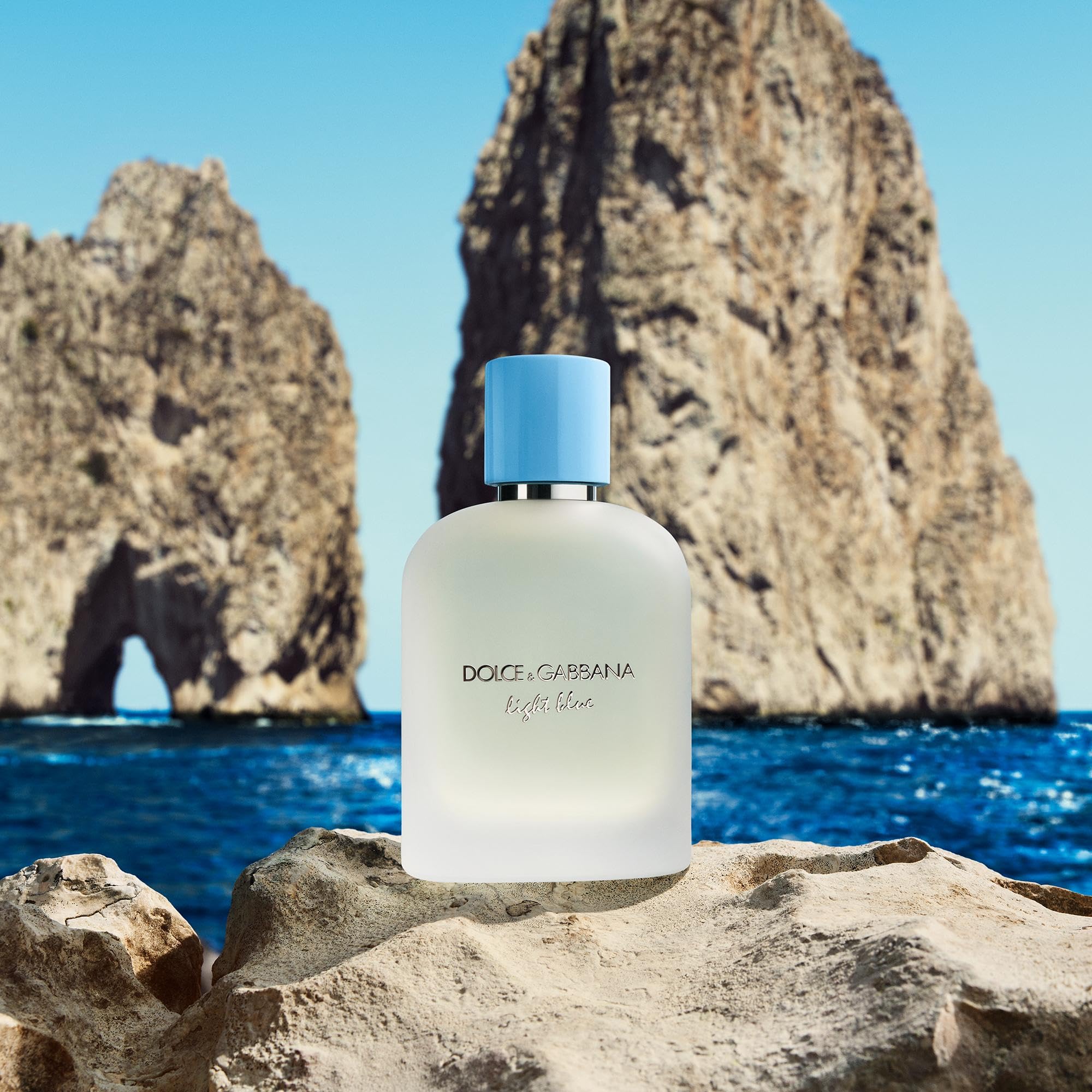 Dolce&Gabbana Light Blue label close-up highlights iconic branding.