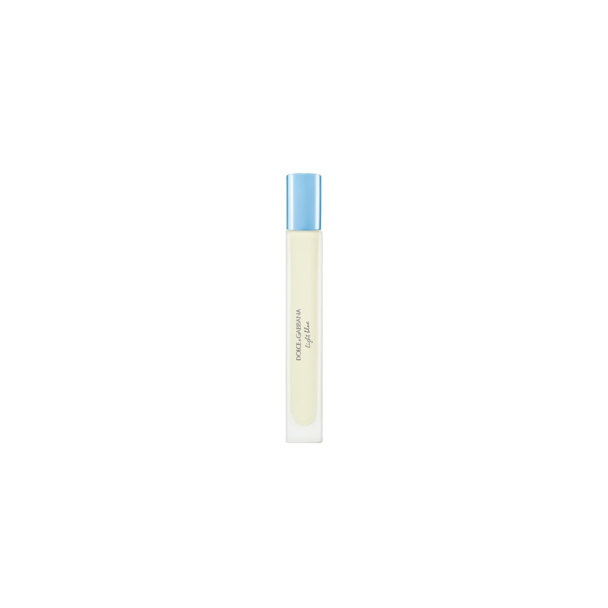 Dolce & Gabbana Light Blue travel spray bottle front for on-the-go freshness.