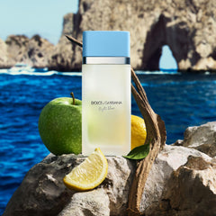 Dolce & Gabbana Light Blue travel spray cap close-up for quick refresh.