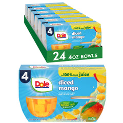 Dole diced mango in 100% juice ready-to-eat cup for quick snacking.