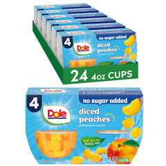 Dole Fruit Bowls No Sugar Added Diced Peaches – convenient lunchbox snack.