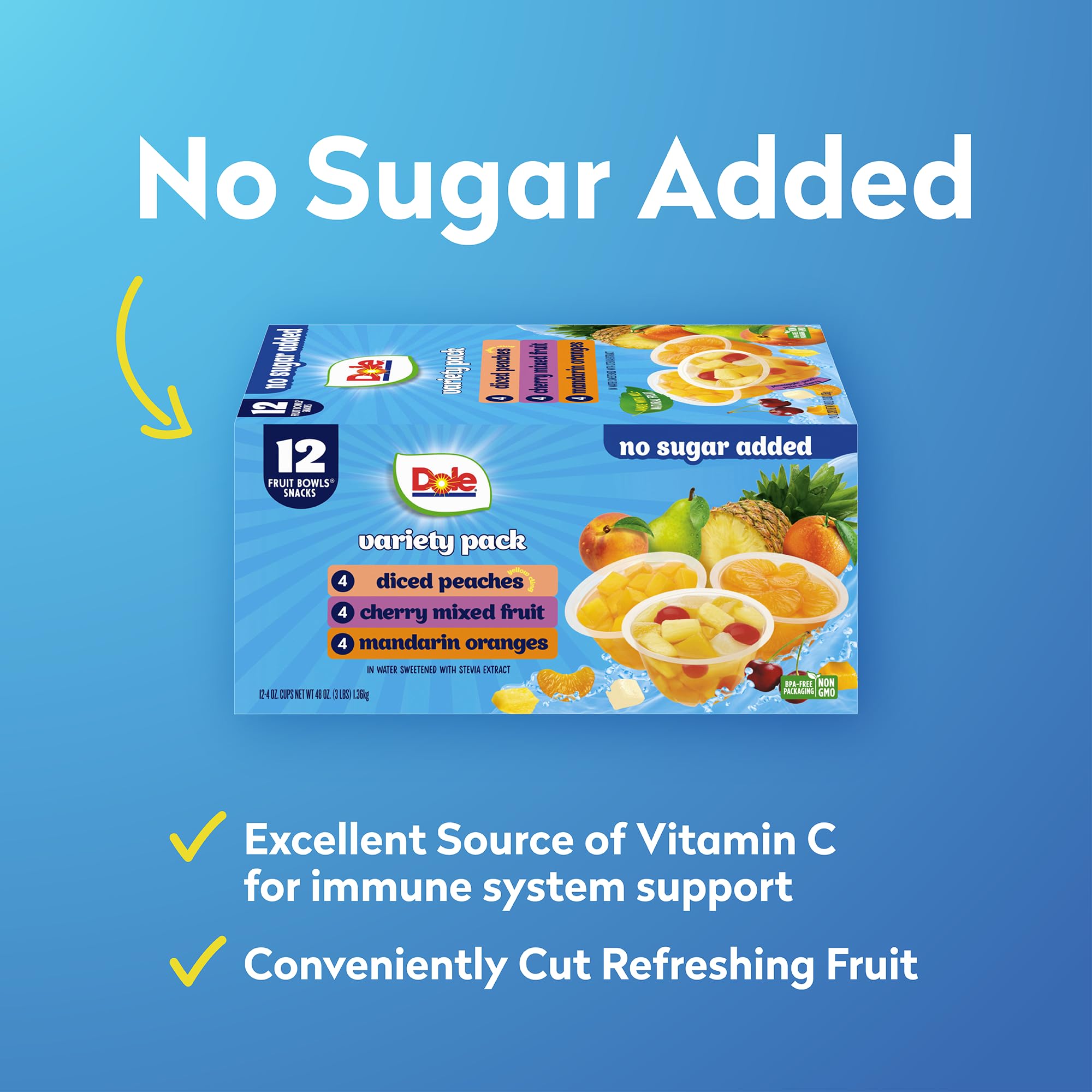 Dole Fruit Bowls no sugar added juice base keeps flavor light