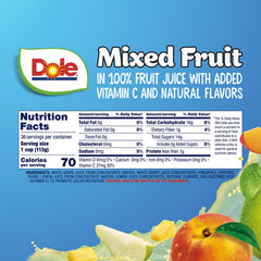 Dole Fruit Bowls on-the-go snack pack, ideal for lunchboxes and busy days.