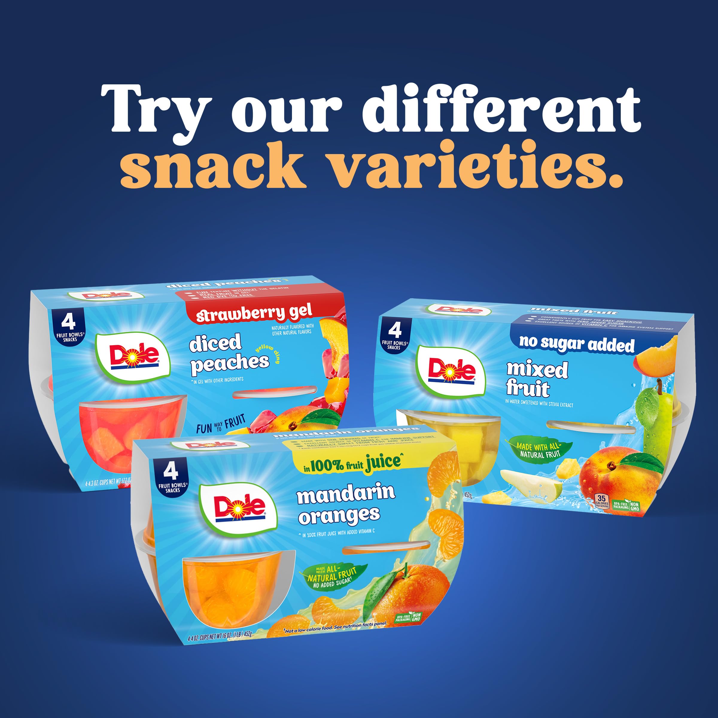 Dole 24-pack fruit bowls ready for family snacking