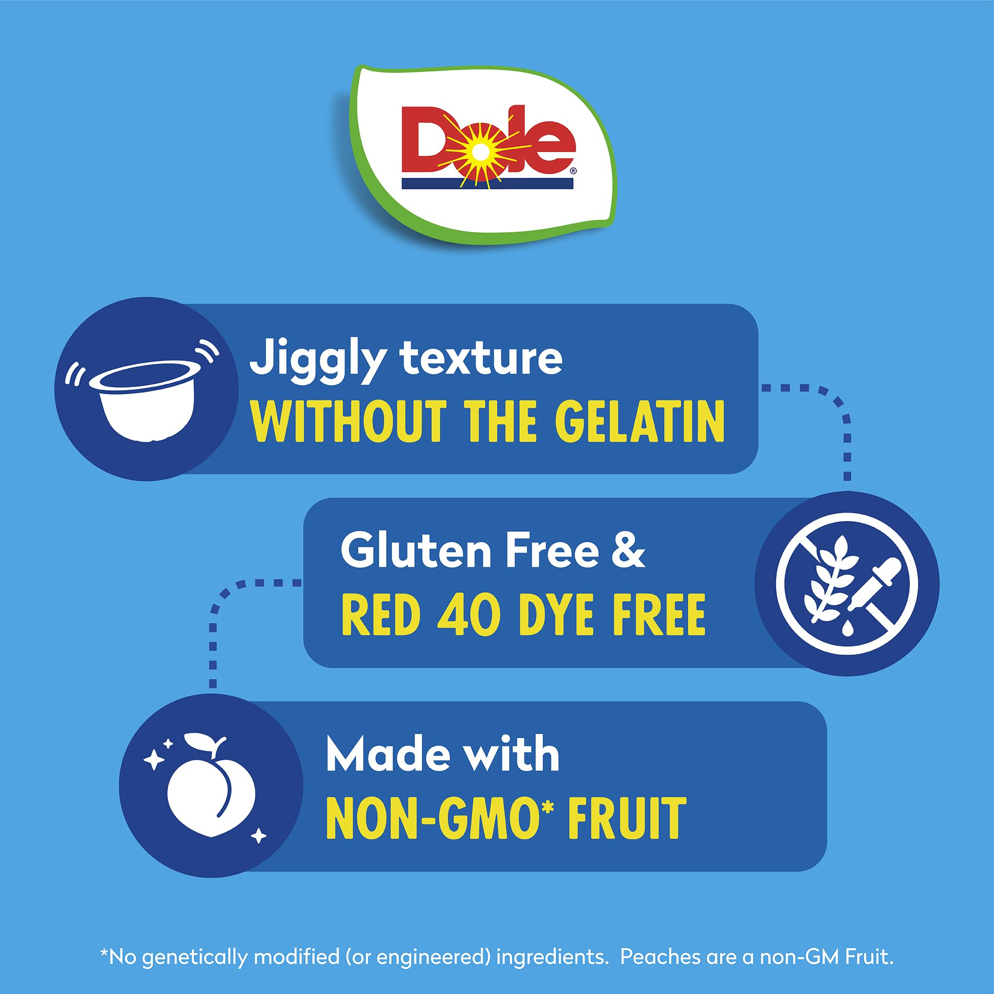 Dole Fruit Bowls with gel are gluten and dairy-free snack options