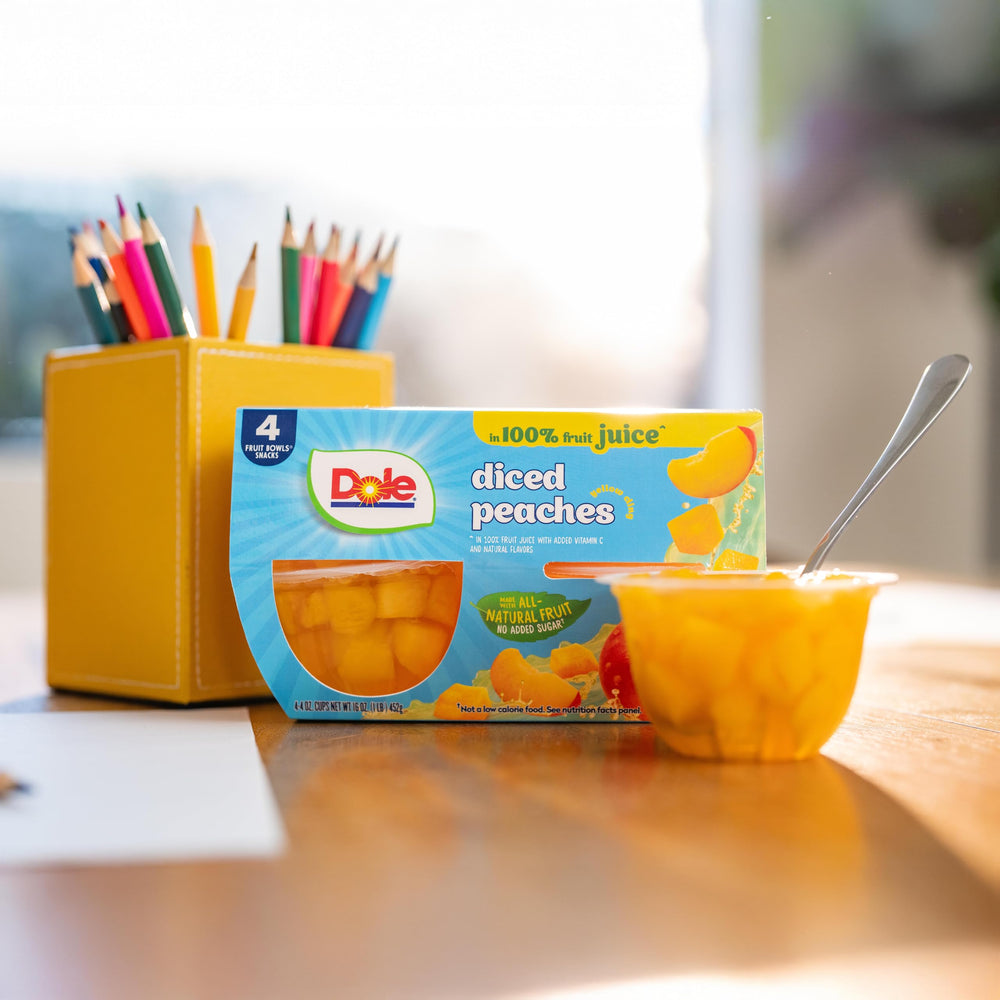 Dole Fruit Bowls: 4 oz portions ideal for school lunches.