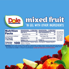 Dole Fruit Bowls portable snack cups ideal for lunch boxes.
