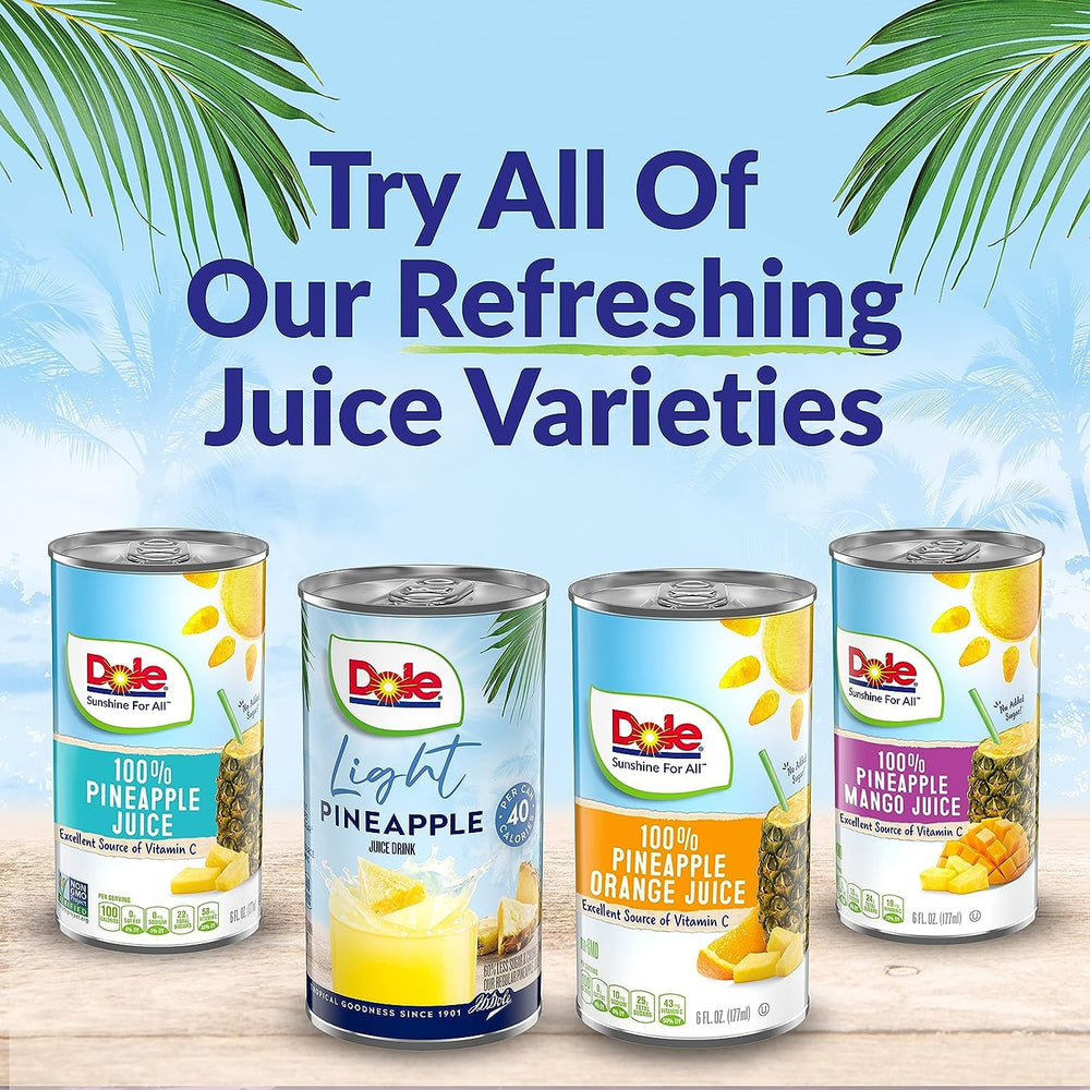 Dole Light Pineapple Juice vitamin C source in 100% juice format