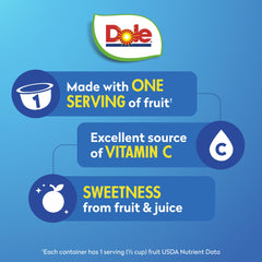 Dole mandarin segments pre-cut in juice, convenient snacking.