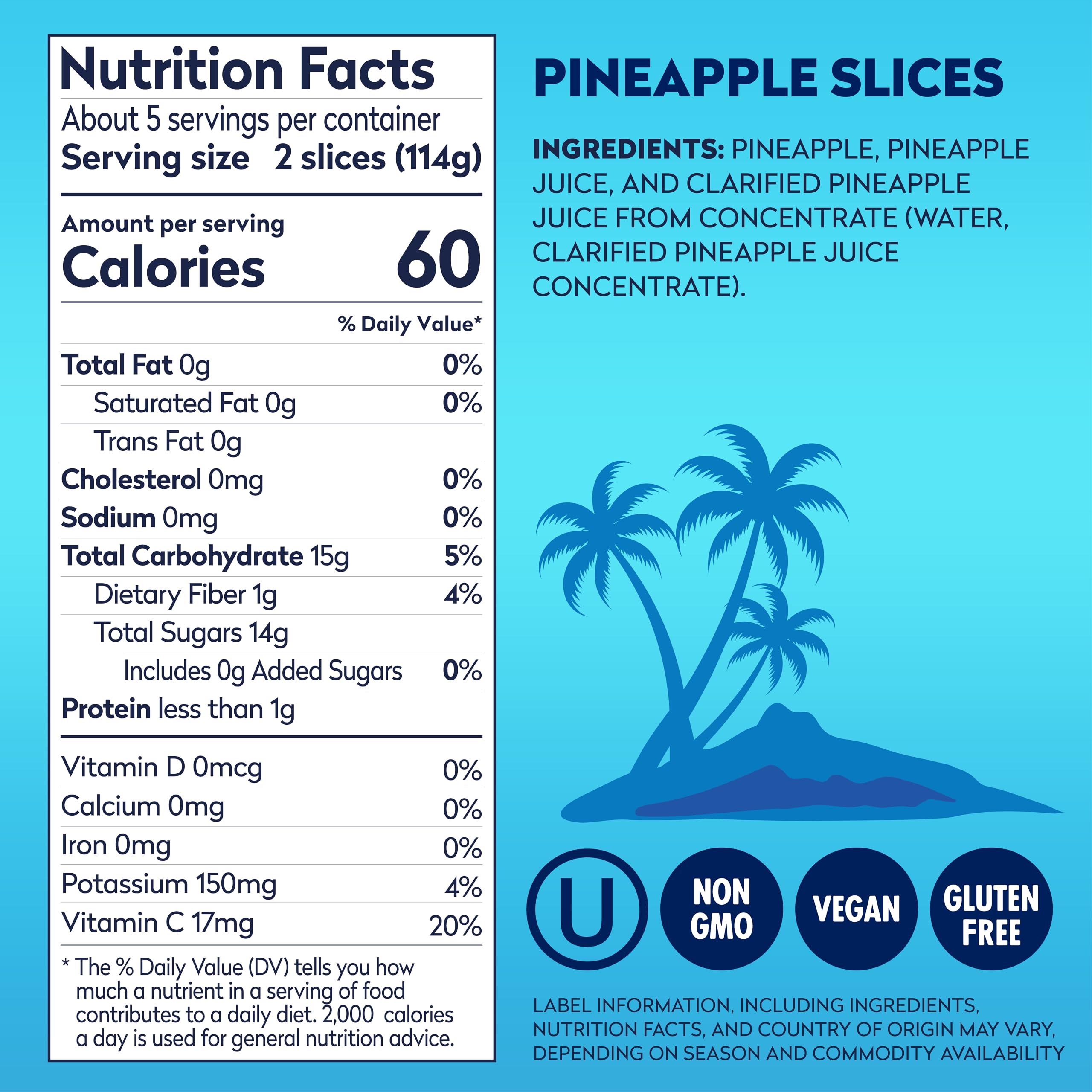 Dole Pineapple Slices Ready-to-Eat: perfect topping and recipe ingredient.