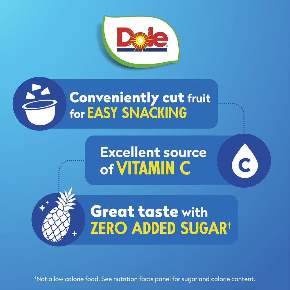 Dole Pineapple Tidbits No Sugar Added packaging—ready-to-eat convenience.
