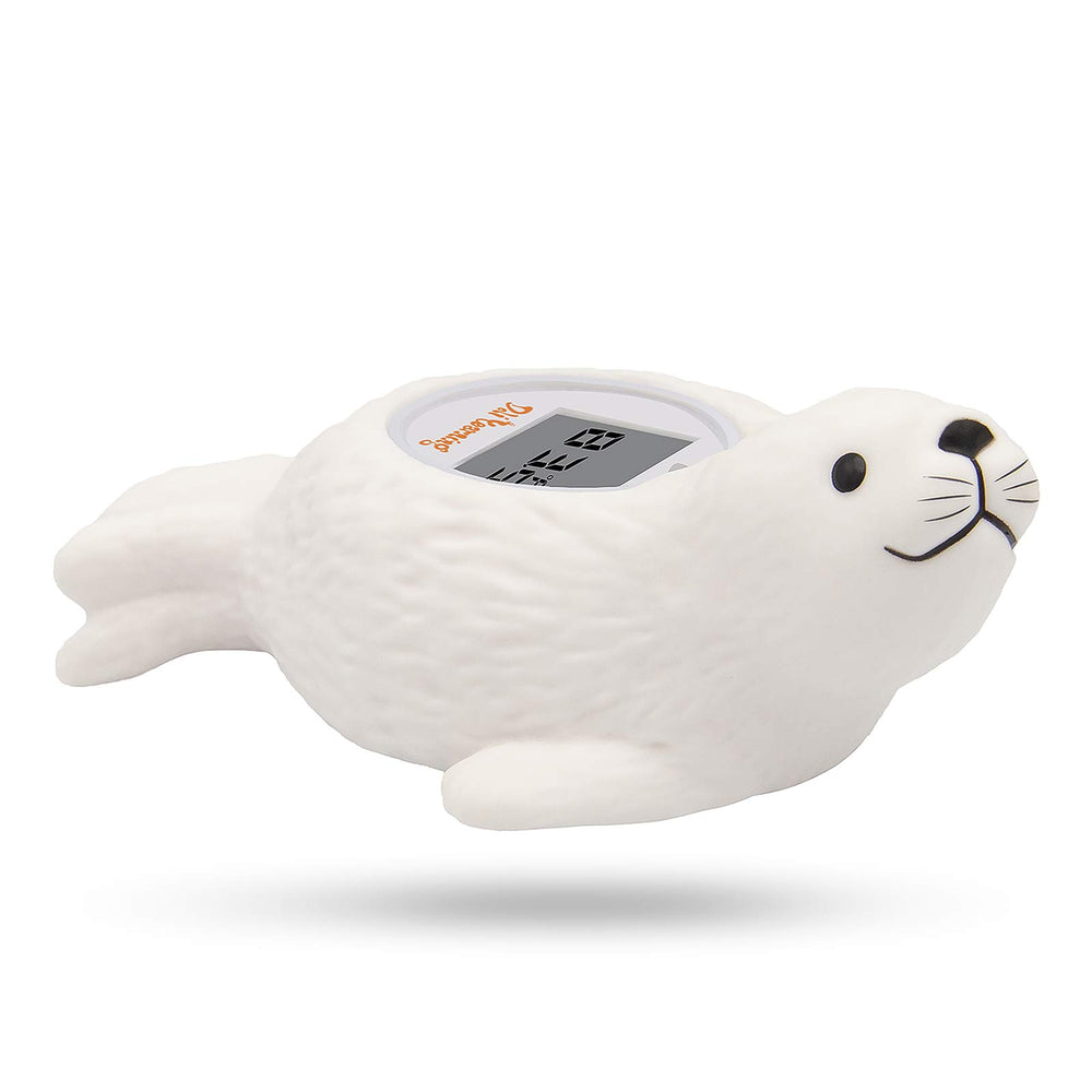 Doli Yearning baby bath thermometer seal-shape design for safe bath temperatures in seconds.