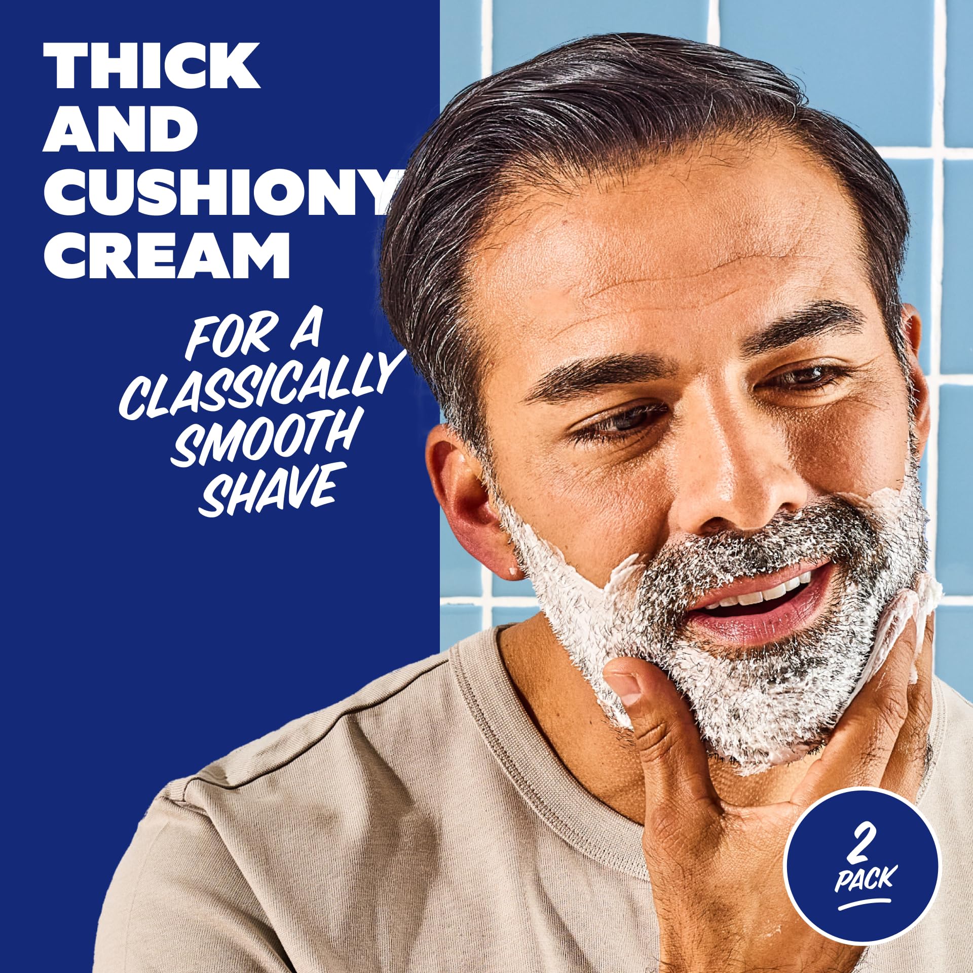 Dollar Shave Club Shave Cream being spread to ease razor glide.