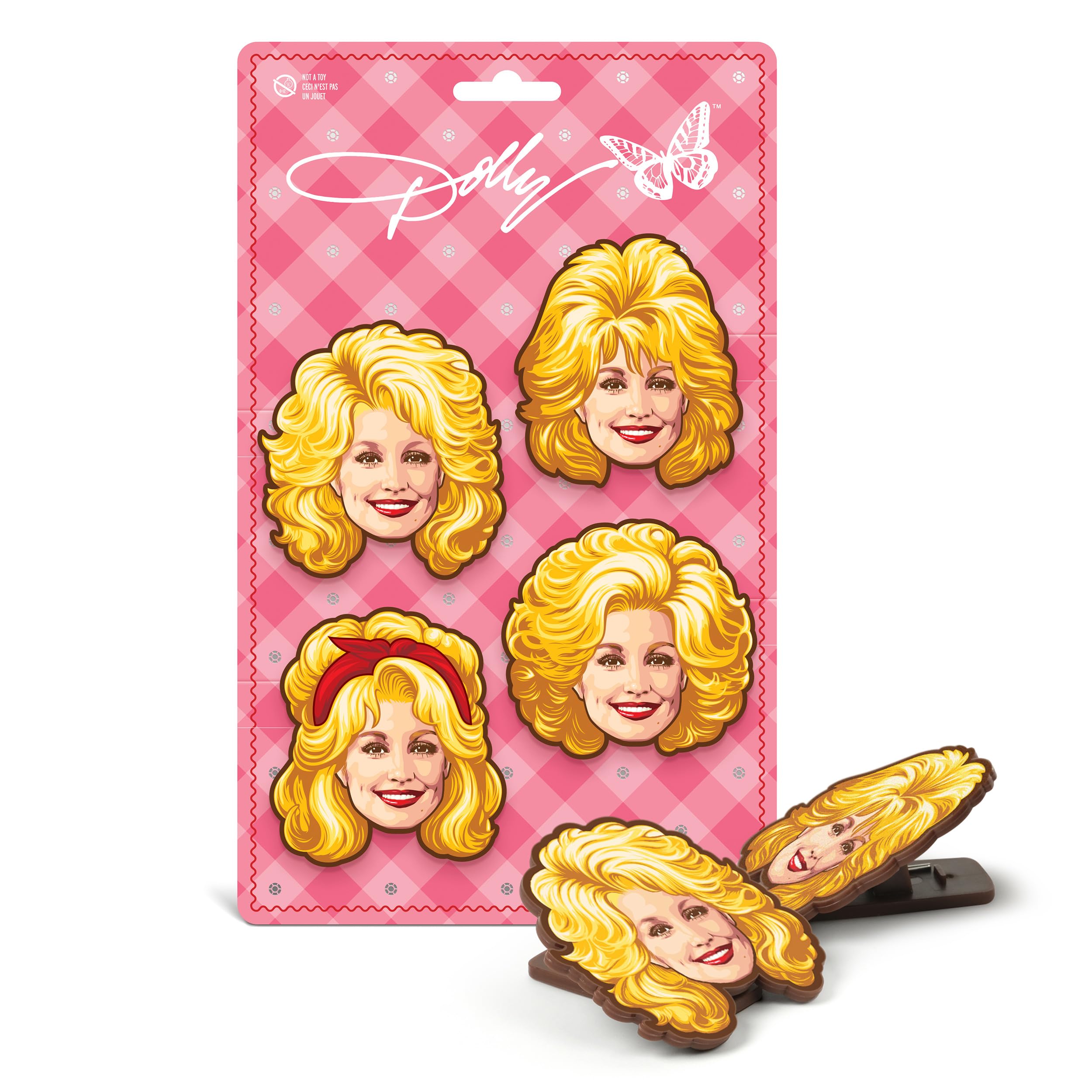 Dolly Parton bag clip versatile for coffee, chips, or leftovers