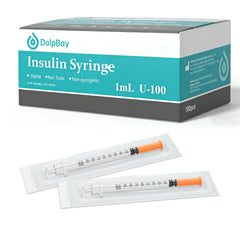 DolpBay insulin syringe 1cc 31G 8mm blister-pack for clean, easy storage.