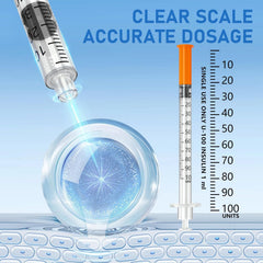 DolpBay insulin syringe with silicone-coated needle to minimize discomfort.