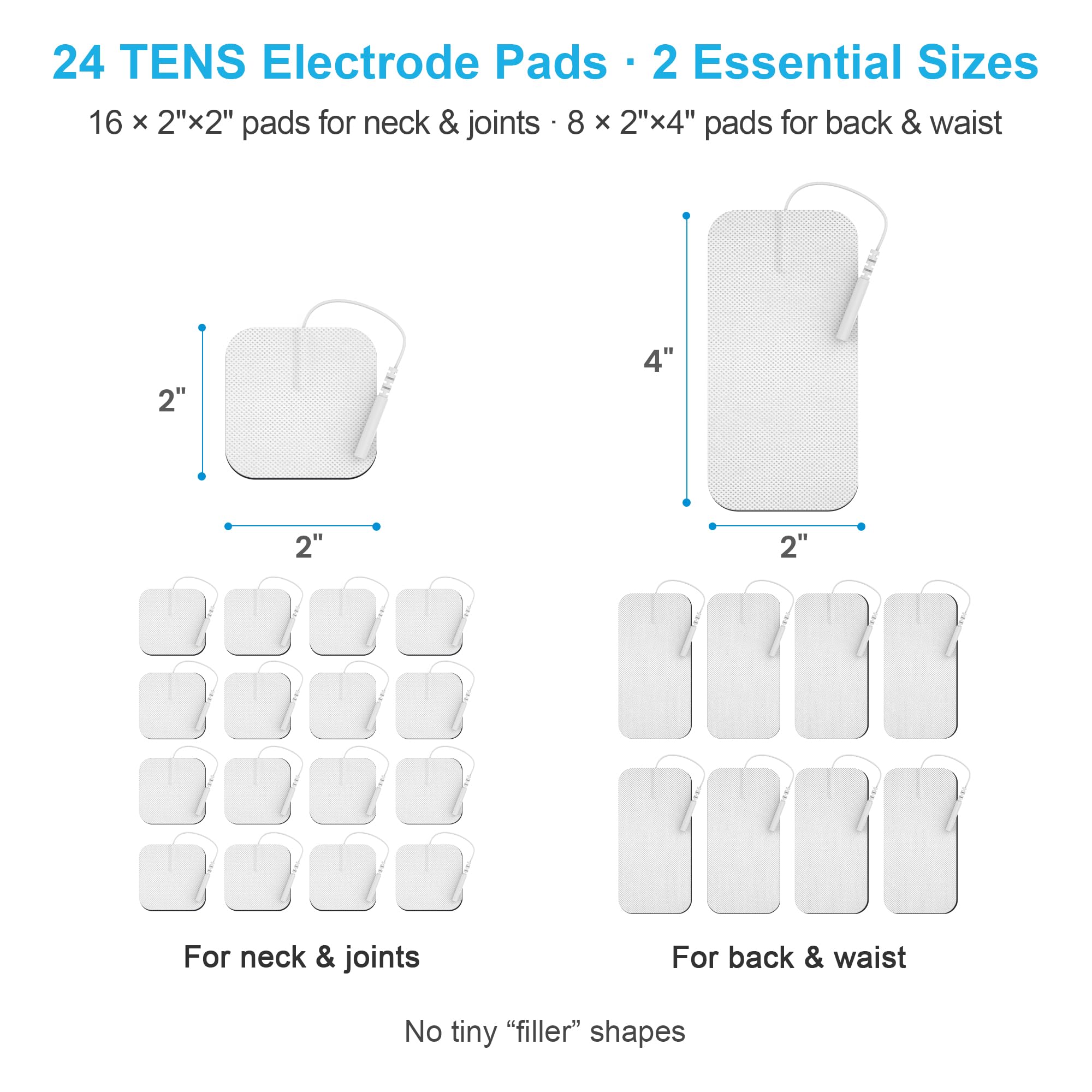 DOMAS 2x4 inch pad for larger areas with secure adhesion.