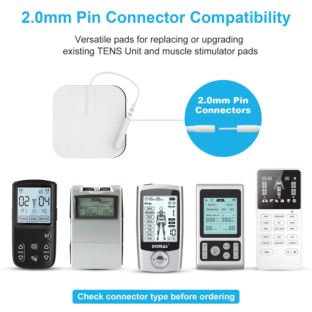 DOMAS 2.0 mm pin-compatible pad fits TENS units like 7000.