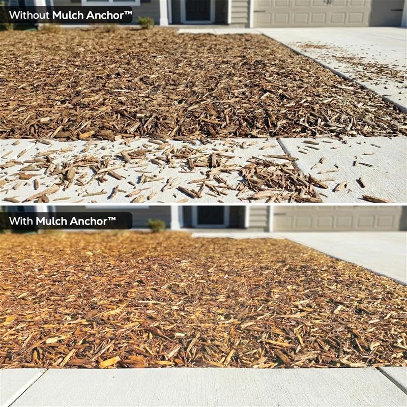 Dominator Mulch Anchor pea gravel area highlights erosion control and washout reduction.