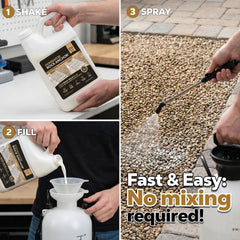 Dominator Rock Anchor 64oz clear finish preserves natural rock appearance.