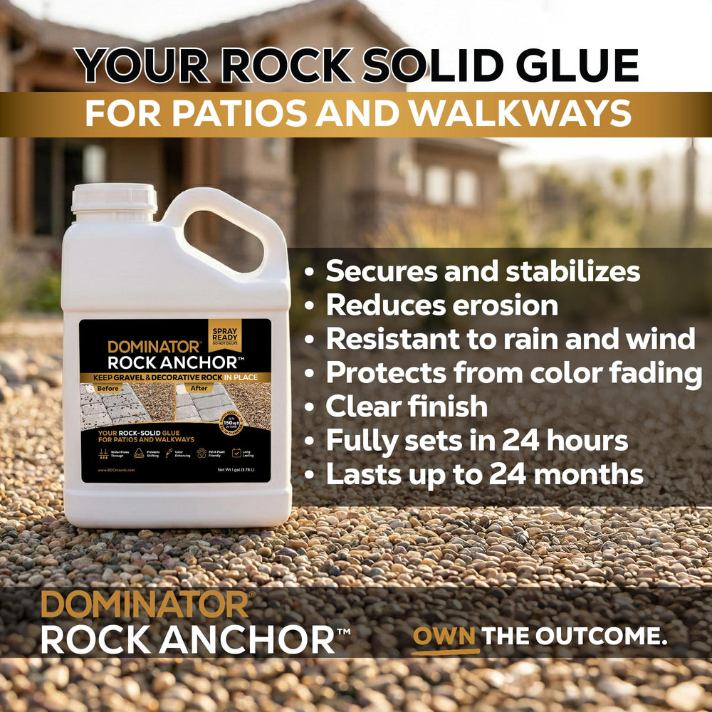Dominator Rock Anchor border edging keeps stones in place along borders.