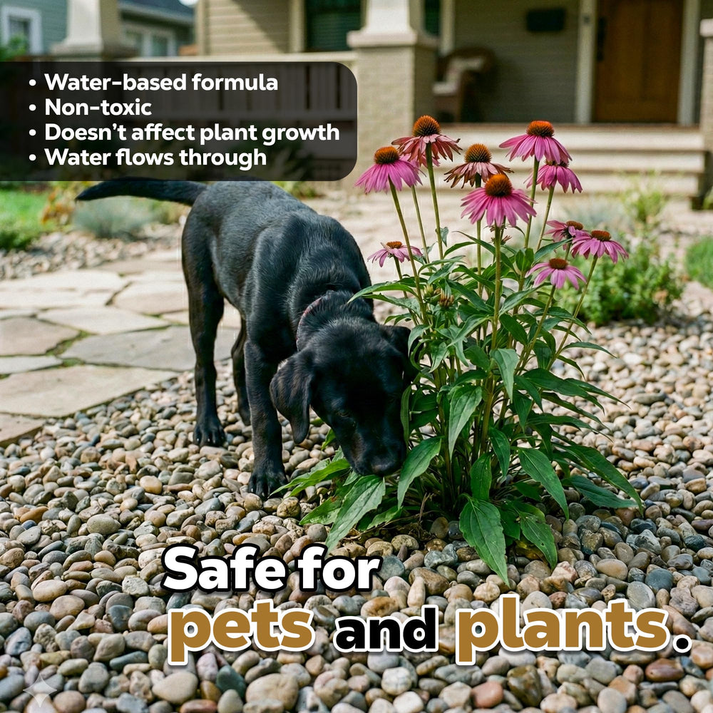 Dominator Rock Anchor fire-pit pathway protects gravel across walkways.