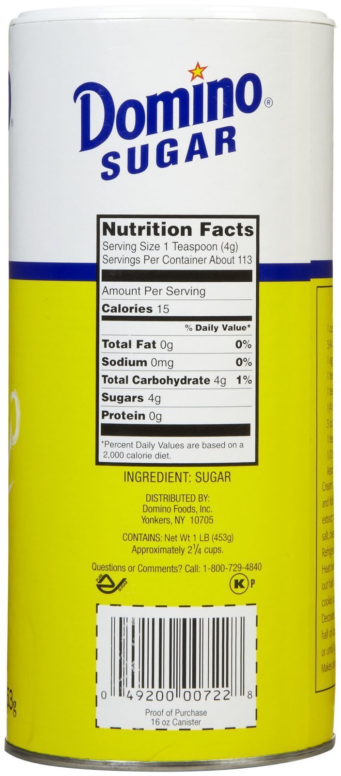Domino Pure Cane Sugar granulated close-up shows fine crystals ideal for precise measuring