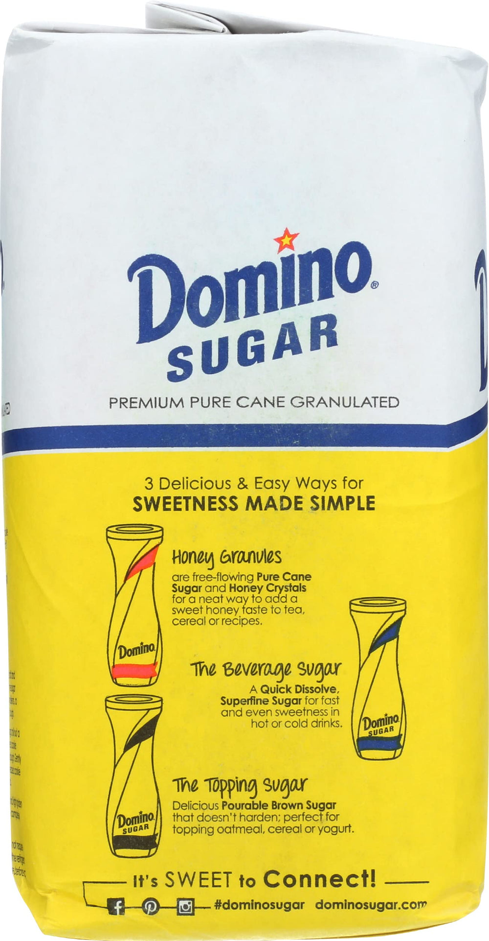 Domino sugar in a coffee cup for a quick breakfast pick-me-up.