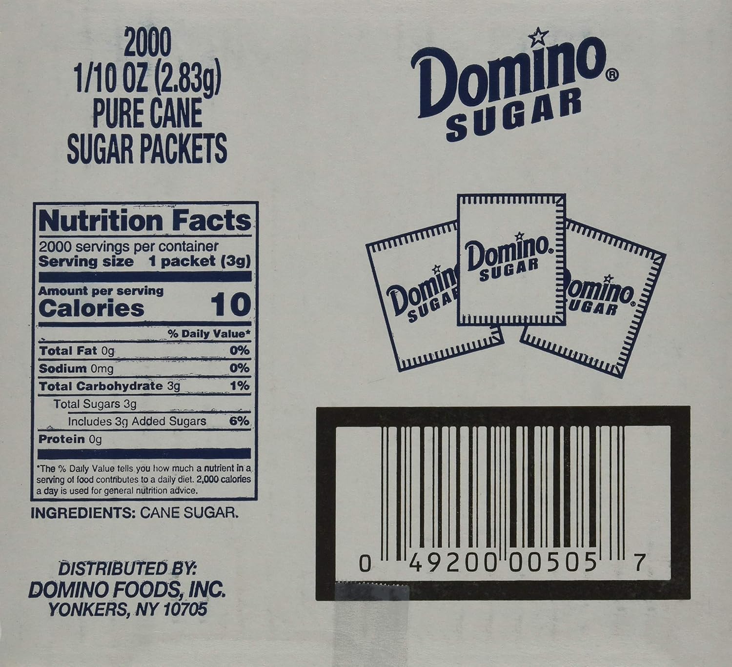 Domino sugar packets dispensing box enabling easy access in high-traffic areas.