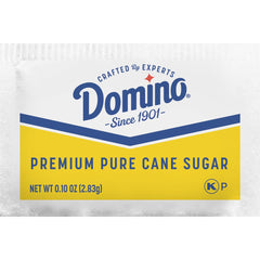 Domino sugar packets individual packets ready for beverages at a glance.