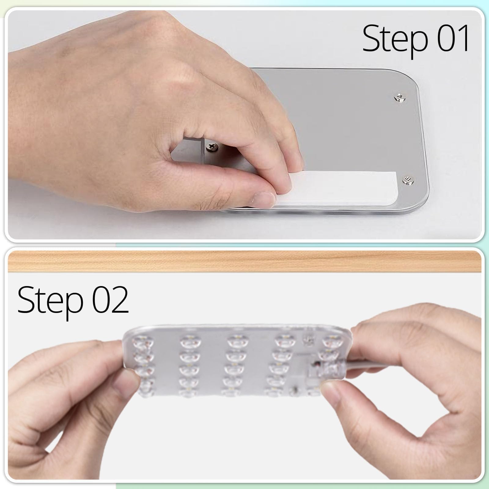 DOMMIA easy-mount tape keeps the light securely in place.