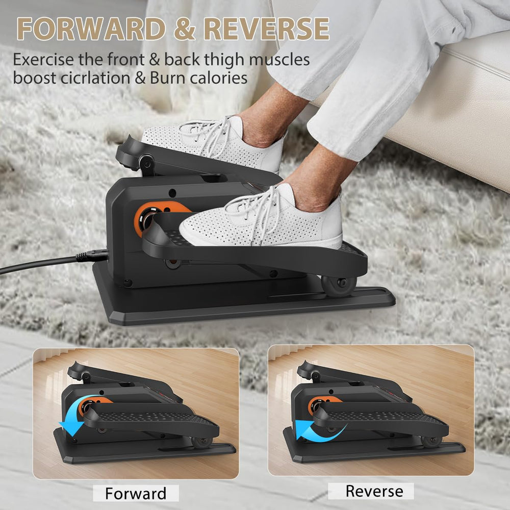 DOMNIU under desk elliptical forward-backward motion for varied engagement.