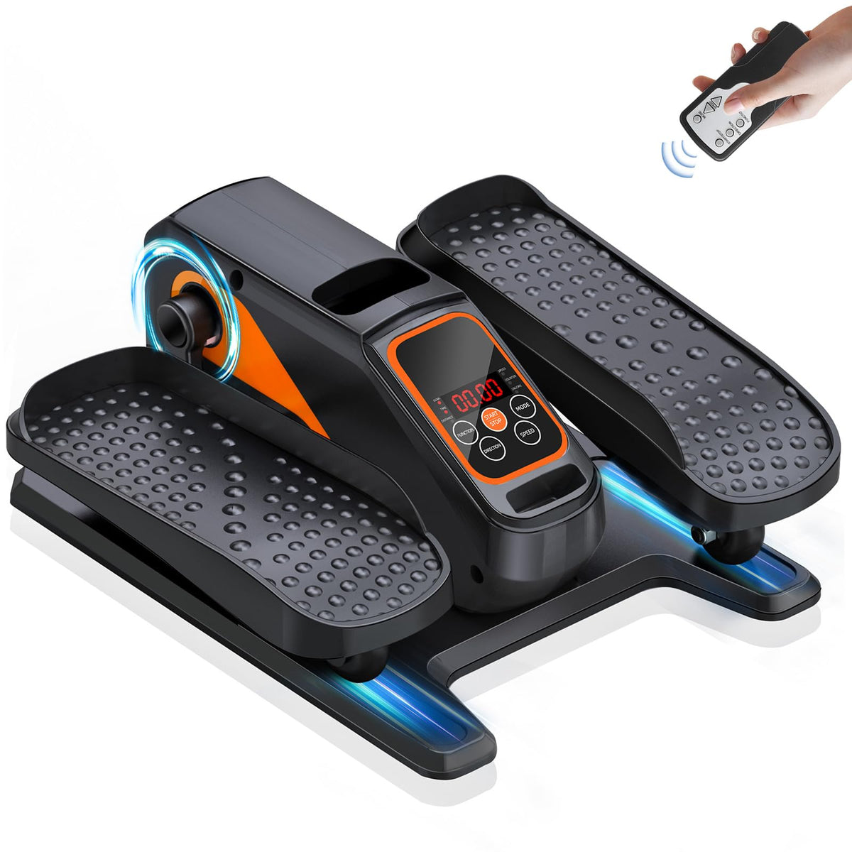 DOMNIU under desk elliptical front view, a compact, quiet workout for home offices.