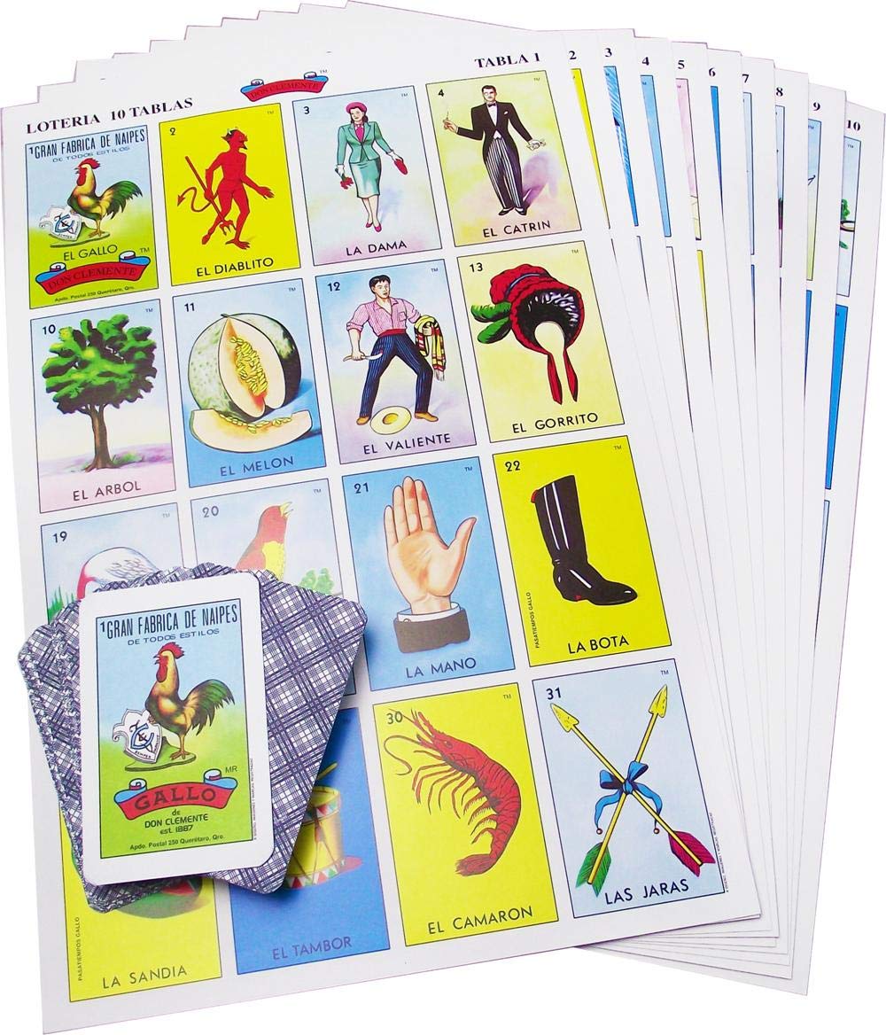 Don Clemente Loteria authentic Mexican game with colorful tablas for family play