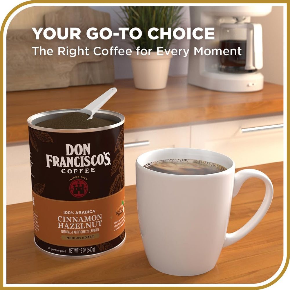 Premium Arabica coffee beans for Don Francisco's Cinnamon Hazelnut Ground Coffee.