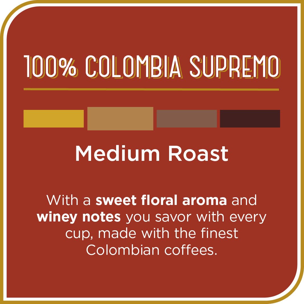 Don Francisco's Colombia Supremo scent with floral notes in a prepared cup.
