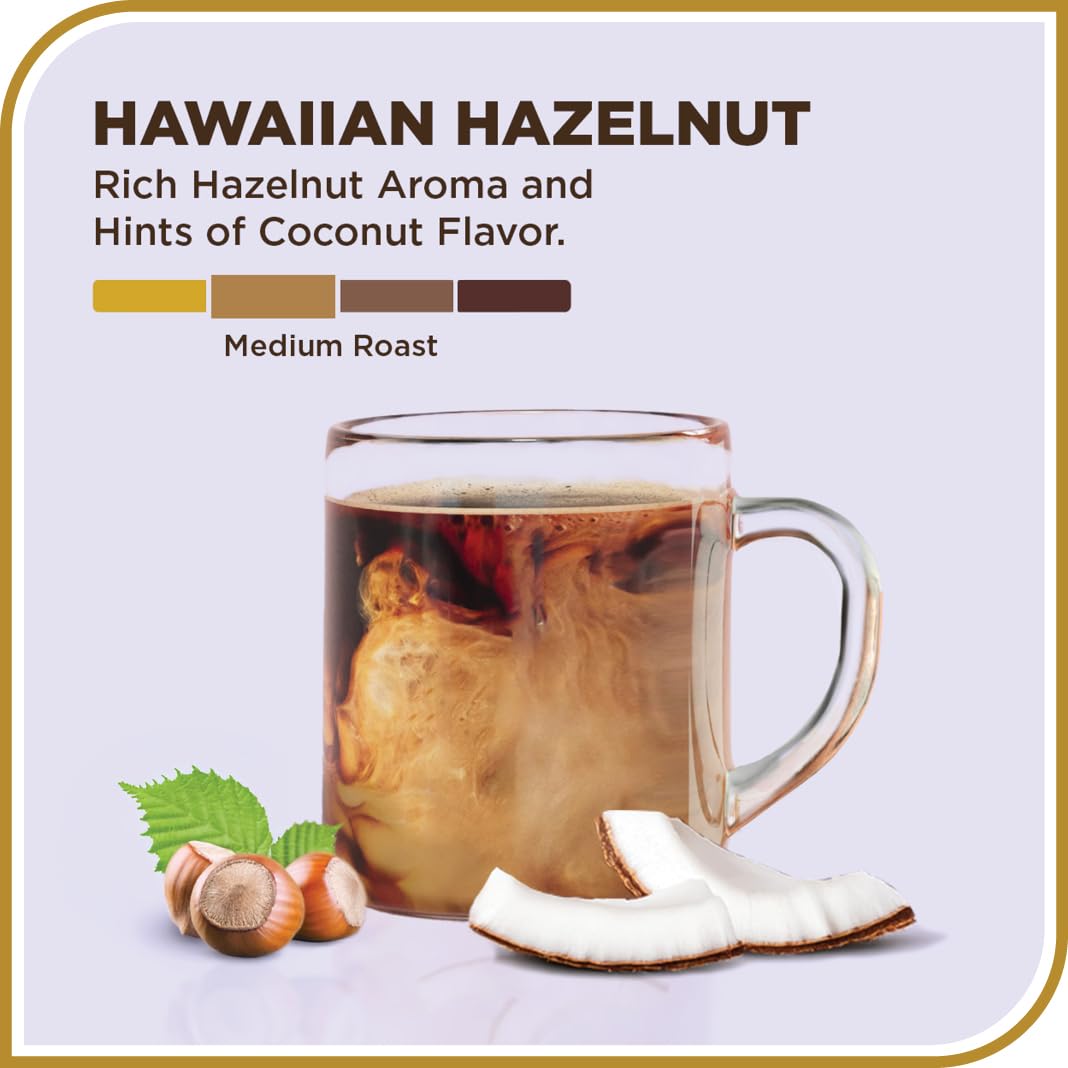 Don Francisco's Hawaiian Hazelnut aroma in a smooth medium roast, ideal for mornings.