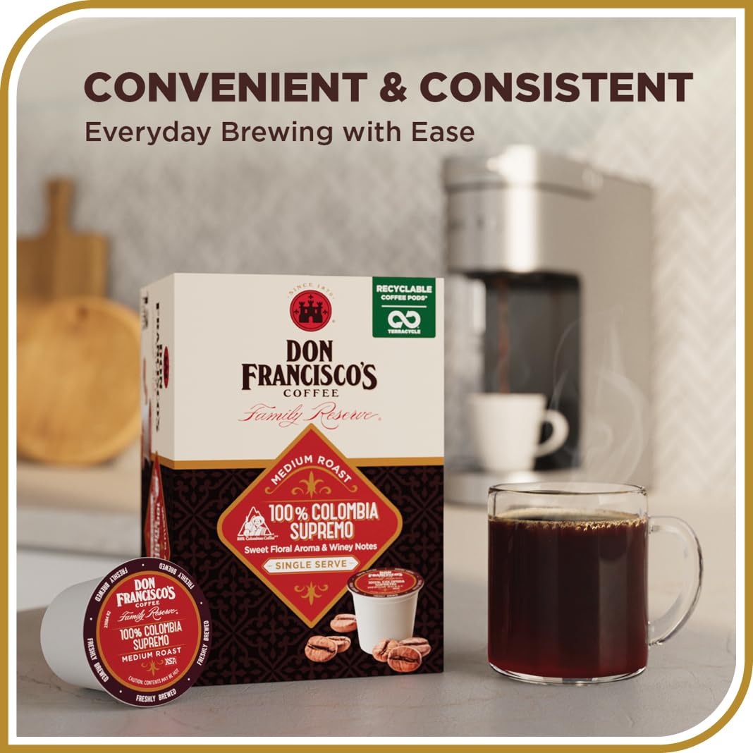 Don Francisco's medium roast aroma with floral notes