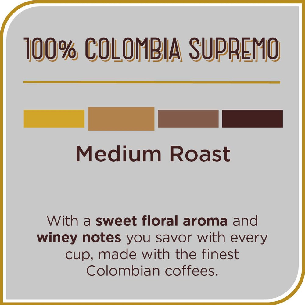 Don Francisco's premium can close-up emphasizes quality beans and packaging.