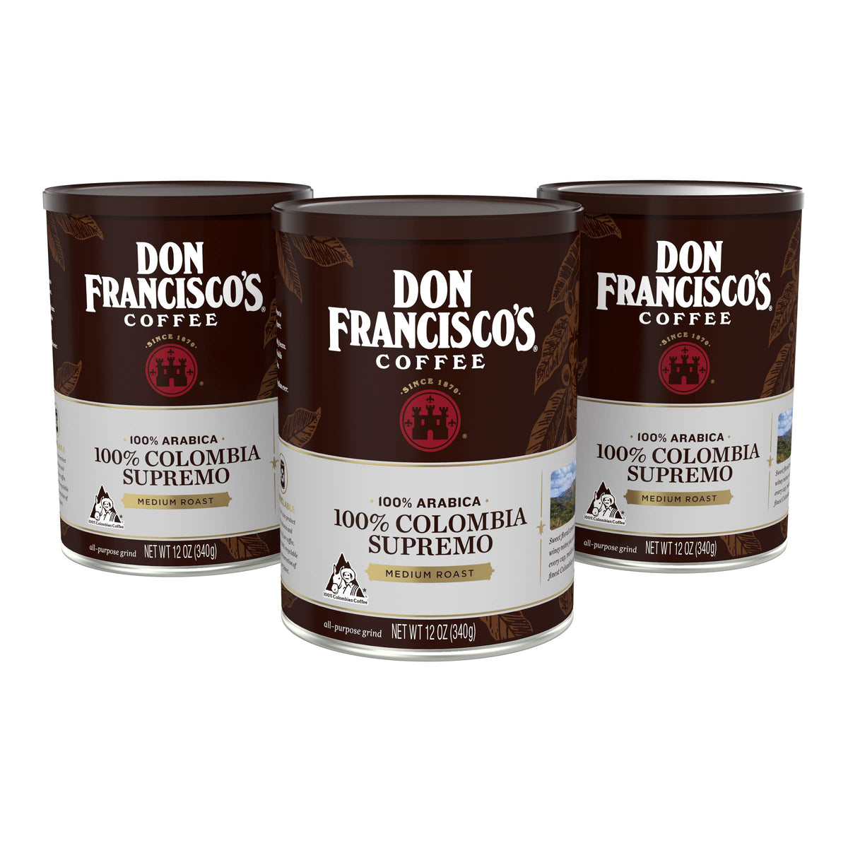 Don Francisco's Premium Colombia Supremo can front shows rich aroma for every pour.
