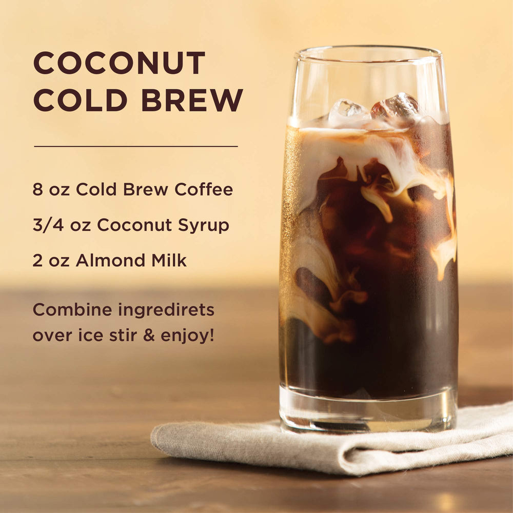 Serving cold brew over ice with milk and optional flavor additions