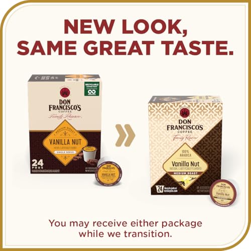 Close-up of Don Francisco's Vanilla Nut pods showing packaging