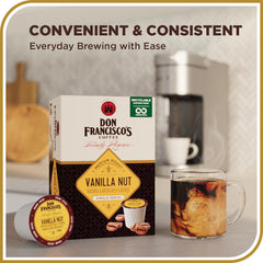 Don Francisco's Vanilla Nut pods in Keurig showcase easy, reliable brewing.