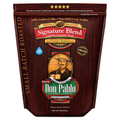 Cafe Don Pablo Signature Blend 2 lb bag on display, premium aroma ready for home use.