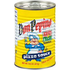 Don Pepino pizza sauce bottle front label showcasing authentic New Jersey flavor