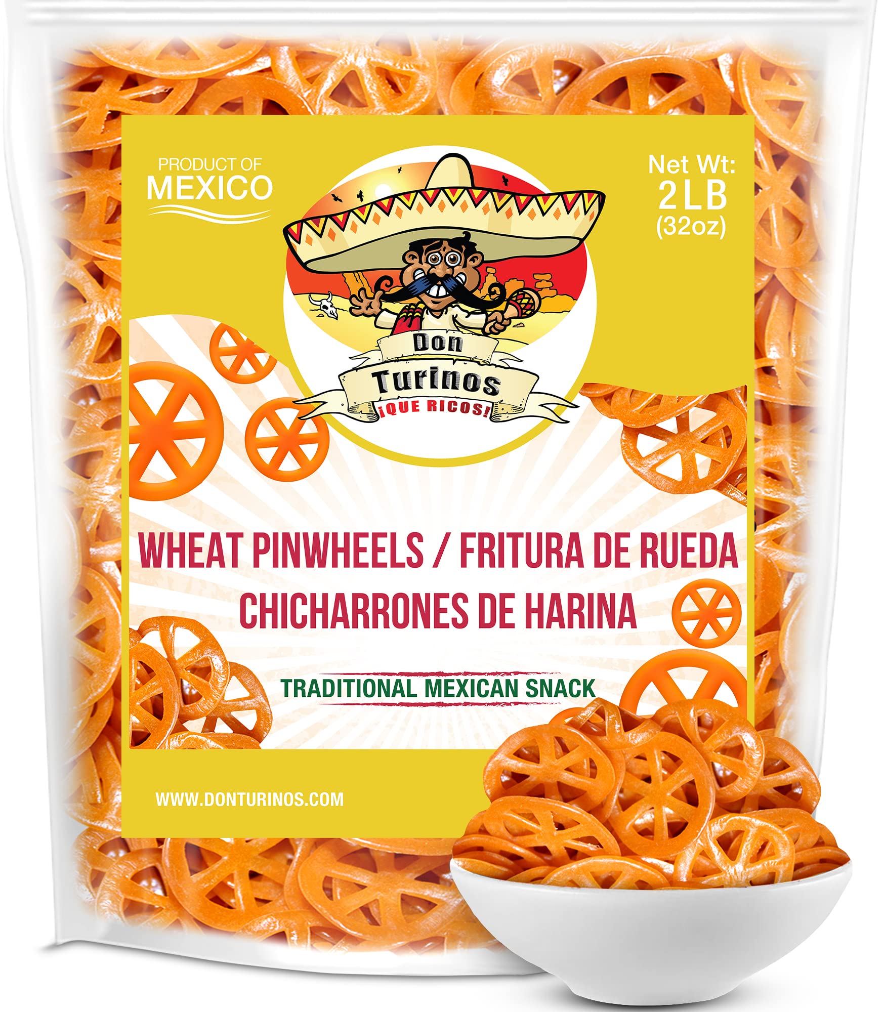 Don Turinos Duritos Wheels bag ready for sharing, offering crisp, satisfying crunch.