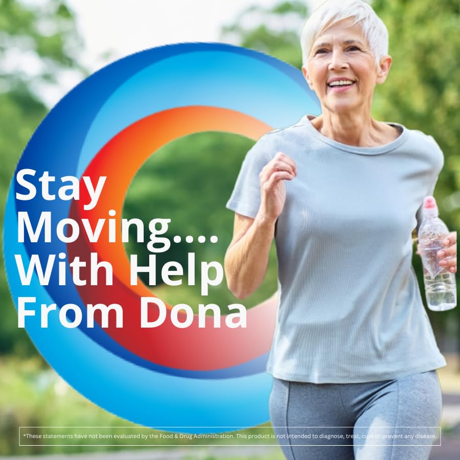 Closeup of Dona caplets highlighting 750 mg dosage for joint support