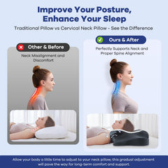 Donama slow rebound memory foam conforms to your neck curves.